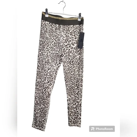 NWT Snow Jaguar Gold Stripe Band Highwaist Leggings APH2495 size medium - Picture 3 of 10